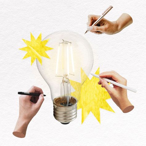 Hand writing on light bulb, idea brainstorming concept  | free image by rawpixel.com / Nunny Writing Inspiration Images, Netflix Template, Writing Collage, Light Bulb Idea, Concept Collage, Classic Stickers, Marketing Digital Social Media, Sticker Collage, Light Png