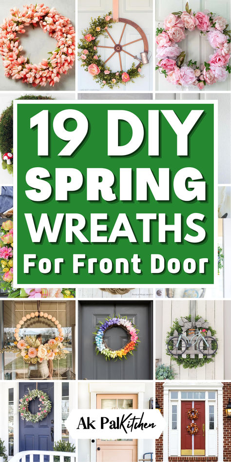 Welcome the season of renewal with a charming Spring wreath for front door. Get crafty with engaging DIY Spring wreath projects, perfect for both adults. From Easter wreaths to rustic spring wreaths, including Easter egg wreaths, bunny wreaths, spring wood beaded wreaths, floral wreaths and enchanting tulip wreaths. Elevate your door's appearance with inviting spring door decor, and extend the charm to your outdoor spaces with enchanting spring outdoor decor. Easter Florals Diy, Diy Spring Decorations, Spring Wreaths For Front Door Diy, Spring Wreath Ideas, Wreaths Burlap, Wreath Decorating Ideas, Spring Table Centerpieces, Spring Front Porch Decor, Easter Porch