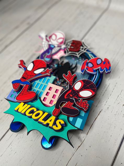 Spidey And Friends Cake Topper, Spidey And His Amazing Friends Cake Topper, Spidey Amazing Friends Birthday, Spidey And His Amazing Friends Cake, Spidey Cake Topper, Cake Topper Spiderman, Spiderman Christmas, Spiderman Decorations, Spiderman Cake Topper