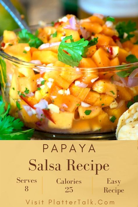 Papaya Salsa For Fish, Papaya Salsa Recipe, Vegan Papaya Recipes, Keto Papaya Recipes, Papaya Fruit Recipes, Papaya Recipes Dinners, Papaya Recipes Breakfast, Papaya Appetizer, Ripe Papaya Recipes