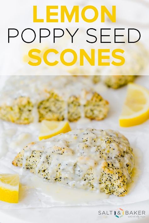 Lemon Poppy Seed Scones, Lemon Poppyseed Bread, Hp Sauce, Lemon Scones, Scones Recipe Easy, Homemade Scones, Tea Treats, Scone Recipes, Lemon Poppy Seed