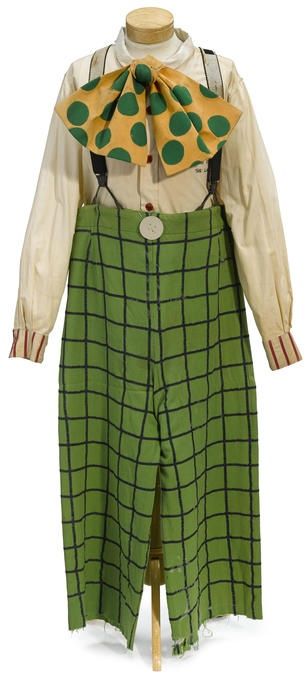 Jimmy Stewart's Clown Costume from "The Greatest Show on Earth" Green Clown Aesthetic, 80s Clown, Clown Outfits, Black Braces, Clown Clothes, Jimmy Stewart, Greatest Show On Earth, James Stewart, Circus Costume