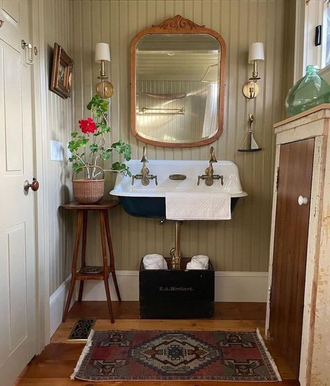 Beadboard Powder Room, Green Beadboard, Beadboard Walls, Painted Beadboard, Beadboard Wall, Beadboard Bathroom, Beadboard Wainscoting, Bead Board Walls, Taupe Walls