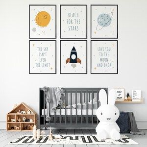 Space Printable Wall Art, Digital Download, Space Themed Nursery, Outer Space Decor, Space Prints, Celestial Nursery Decor, Space Posters Celestial Nursery, Outer Space Decor, Sunday School Decorations, Boys Wall Art, Space Prints, Outer Space Decorations, Boy Toddler Bedroom, Space Themed Nursery, Boy Wall Art