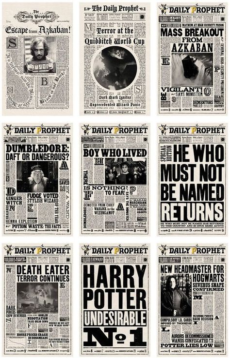 Harry Potter Typography, Harry Potter News, Harry Potter Newspaper, The Daily Prophet, Harry Potter Scrapbook, Harry Potter Journal, Harry Potter Book Covers, Imprimibles Harry Potter, Harry Potter New