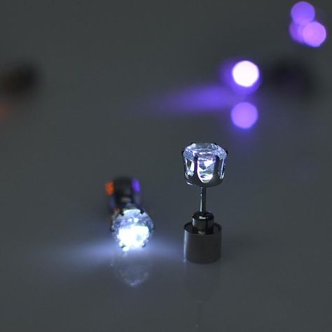 Night Ice Crystal LED Earrings  #designerbags #crocodile #chicbags #motherday Glowing Crystal, Ear Drop, Christmas Ring, Led Christmas Lights, Estilo Hip Hop, Ear Stud, Zircon Ring, Earring Jewelry, Christmas Gifts For Women