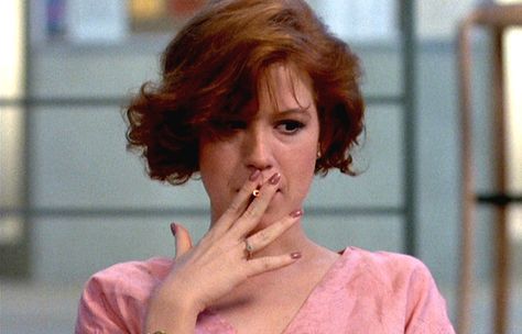 need this nail polish colour Claire Breakfast Club, Clubbing Aesthetic, 80s Movies, The Breakfast, The Breakfast Club, Film Stills, School Fashion, Redheads, Red Hair