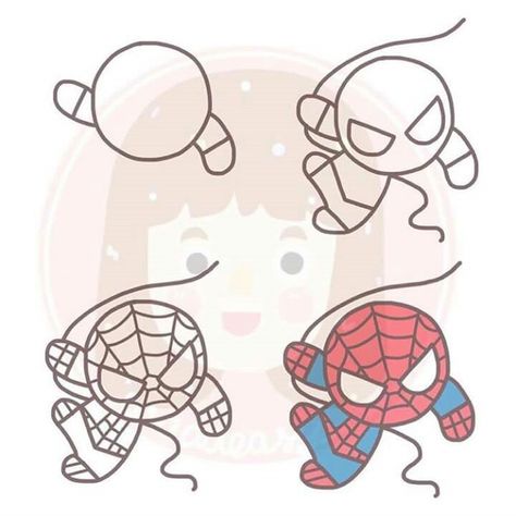 Spidey Drawings Easy, Doodle Art For Beginners, 얼굴 드로잉, Cute Easy Doodles, Easy Cartoon Drawings, Kitty Drawing, Easy Drawings For Kids, Hello Kitty Drawing, Easy Doodle Art