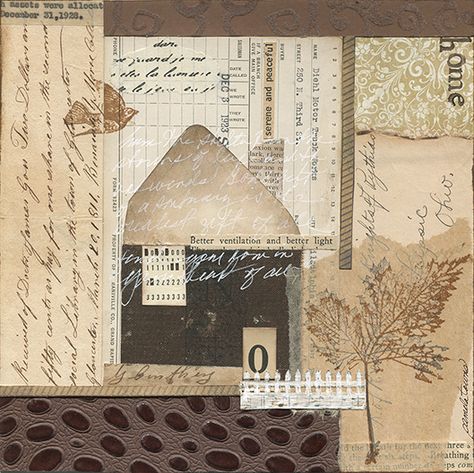 Collage Art Architecture, Collage With Newspaper, Pamela Towns, Collage Houses, Modern Abstract Art Geometric, Inspiration Journal, Modern Art Movements, Vintage Papers, Modern Art Paintings Abstract