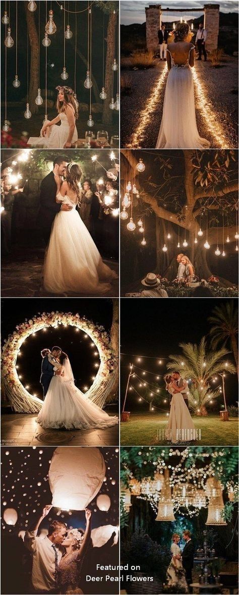 Night Wedding Photos, Fun Wedding Decor, Outdoor Wedding Decorations, Wedding Decor Elegant, Glamorous Wedding, Rustic Chic Wedding, Styl Boho, Wedding Night, Wedding Board