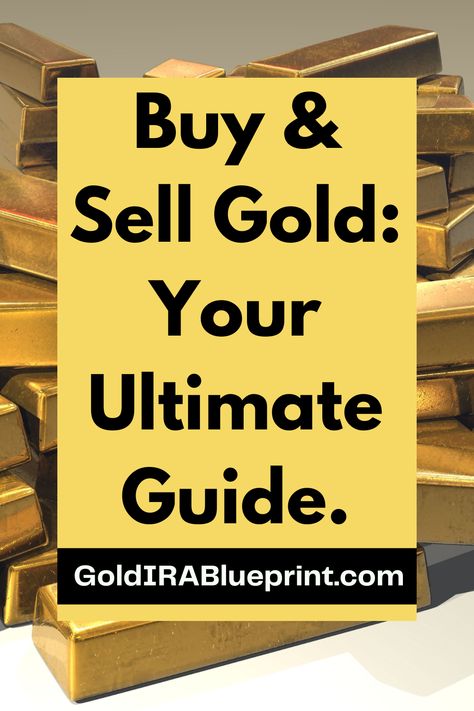 Want to learn how to buy and sell gold like a pro? Our ultimate guide has got you covered! Whether you're a seasoned investor or just starting out, you'll find everything you need to know to make smart decisions when it comes to buying and selling gold. From understanding the factors that affect gold prices to choosing the right gold products to invest in, our guide is packed with tips. Click the link to get your hands on your free copy now and start building your wealth with gold! Gold Ira, Gold Bullion Bars, Buy Gold And Silver, Gold Investments, Gold Bars, Buying Gold, Money Ideas, Gold Bullion, Saving For Retirement