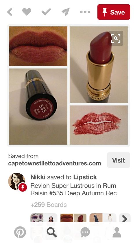 Rum Raisin, Revlon Super Lustrous, Deep Autumn, Autumn Aesthetic, Revlon, Raisin, Rum, Makeup, Quick Saves