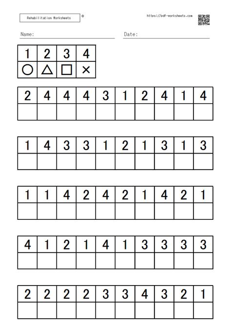 Symbol Digit Modalities Task - Rehabilitation Worksheets Attention Enhancement Worksheets, Cognitive Worksheets For Adults, Attention Worksheets For Kids, Cognitive Activities For Adults, Rehabilitation Worksheets, Attention Worksheets, Concentration Activities, Visual Perceptual Activities, Visual Perception Activities