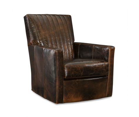 Malcolm Cr Laine Furniture, Cozy Den, Leather Swivel Chair, Leather Chairs, Perfect Chair, Swivel Chairs, Leather Armchair, Custom Upholstery, Top Grain Leather