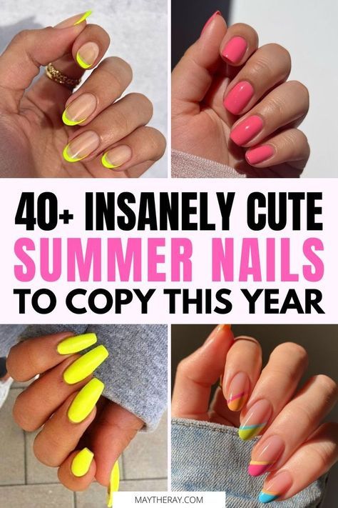 Cute Summer Nail Ideas, Summer French Nails, Nails For 2023, Almond Nails Designs Summer, Summer Nails Coffin, Best Summer Nails, Summer Nails Almond, Nail Polish Colors Summer, Summer Nails Designs