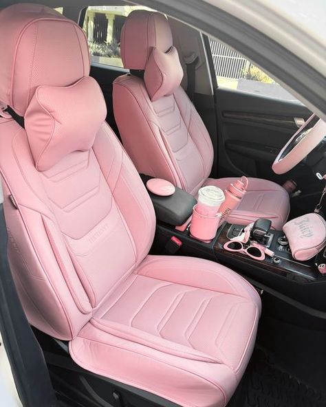 Pink Car License Plate, Nissan Sentra Accessories Car Interiors, Painted Car Interior, Car Decorations Interior Pink, Car Decor Pink, Black And Pink Car Interior, Car Accessories Pink, Car Ideas For Girls Vehicles, Pink Car Decorations Interior