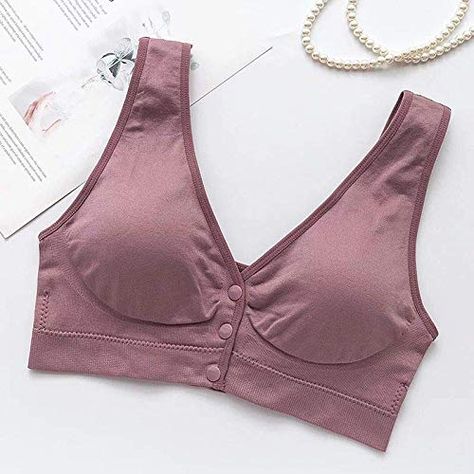 MIXZONES Everyday Bras - Women Full-Freedom Lady Plus Size Sleep Leisure Cotton Front Button Bra W Soft Padded, #Ad #Freedom, #spon, #Full, #Size, #Lady Sleep Bra, Comfy Bra, Cotton Bras, Plus Size Bra, Everyday Bra, Vintage Style Jewellery, Back Workout, Padded Bras, Bra Women