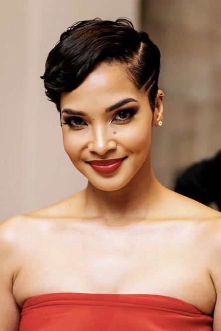 Wedding Hairstyles Pixie Hair, Pixie Cut Round Face Black Women, Pixie Cut Hairstyles For Black Women, Relaxed Pixie Cut, Megan Good Short Hair, Short Hair Hairstyle Women, Meagan Good Short Hair, Layers Tutorial, Butterfly Bob