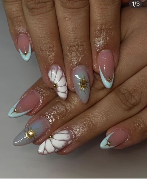 Italy Inspired Nails, Spanish Tile Nails, Cabo Nails, Bridgerton Nails, Paznokcie Hello Kitty, Kutek Disney, 3d Flower Nails, Easy Nails, Summery Nails