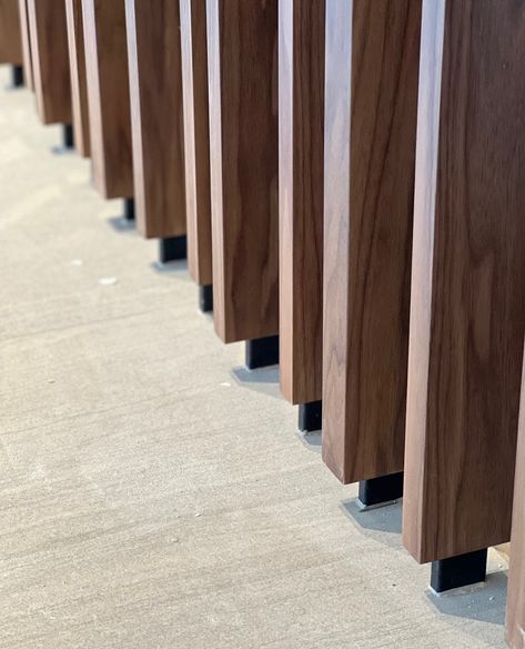 #SiteInspectionDDS⁠ Acoustics is just one of the many dimensions interior design has to take into account. We were originally considering glass partitions around this staircase, but decided on a less reflective material for sound reasons. Instead, a slatted walnut and metal screen lets through light but defines the space with its light, yet strong elegance. Design: @DouglasDesign⁠Studio Architecture: #PeterHigginsArchitect⁠ Studio Architecture, Studios Architecture, Glass Partition, Metal Screen, Lobby Design, Reflective Material, The Space, Office Space, Lobby