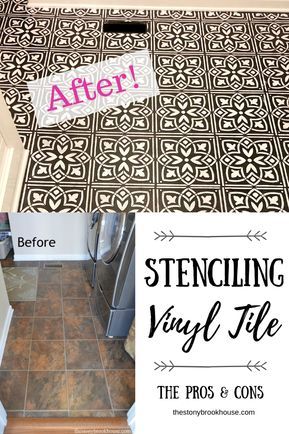 Painting & Stenciling Vinyl Flooring ~ The Pros & Cons Painting Over Vinyl Flooring, Paint Vinyl Floor, Painting Vinyl Floors, Paint Vinyl Flooring, Kilz Paint, Bathroom Floors Diy, Diy Floors, Painted Vinyl Floors, Floor Stencil