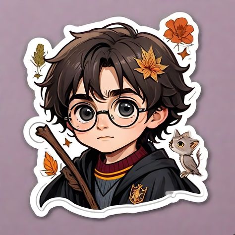 Harry Potter Sticker, Stickers Harry Potter, 50 Tattoo, Harry Potter Cartoon, Harry Potter Painting, Harry Potter Stickers, Harry Potter Disney, Sticker Design Inspiration, Desain Quilling