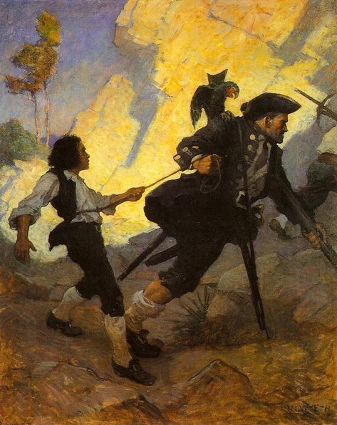 N C Wyeth, Nc Wyeth, Howard Pyle, Long John Silver, Animation Disney, Pirate Art, Andrew Wyeth, Walt Disney Animation, Dancing Bears