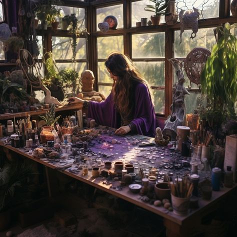 Tropical Witch Aesthetic, Desert Witch Aesthetic, Witch Greenhouse, Msu Aesthetic, Wizard Cottage, Hedge Witch Aesthetic, Desert Fairy, Desert Witch, Divine Feminine Art