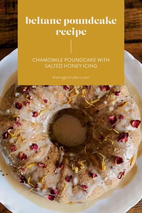 Beltane Dessert, Pagan Desserts, Kitchen Witchcraft Recipes, Beltane Food, Beltane Recipes, Honey Icing, Primavera Festival, My Book Of Shadows, Summer Feast