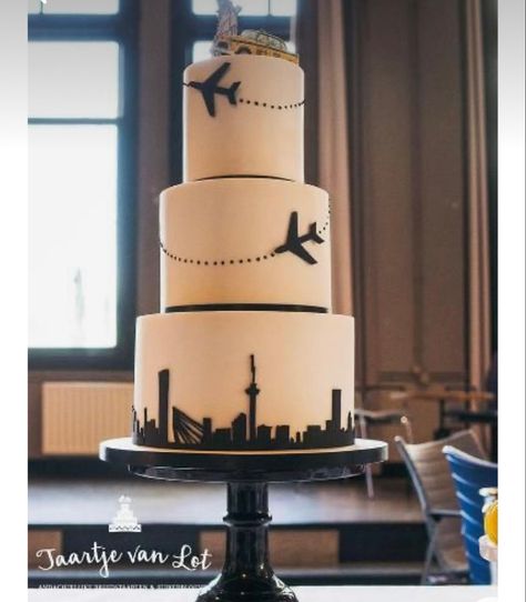 Bon Voyage Cake, Travel Wedding Cake, Moving Party, Birthday Cake For Father, Pilot Party, Graduation Cake Designs, Reception Cake, Travel Cake, Cupcake Decorating Tips