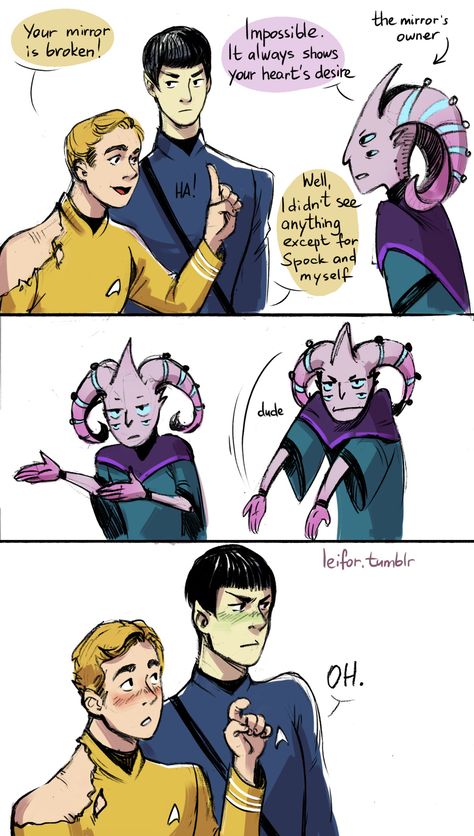 *sudden realization Space Husbands, Stark Trek, Fandom Star Trek, Star Trek Reboot, Spock And Kirk, Star Trek Funny, Star Trek Series, Star Trek Art, Starship Enterprise