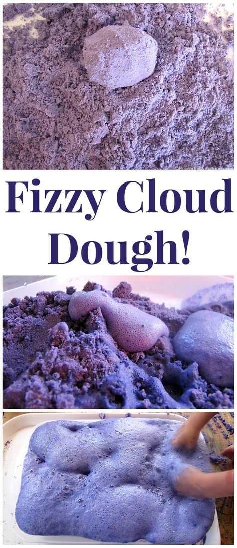 Fizzy Cloud Dough, Playful Learning, Cloud Dough, Kid Experiments, Toddler Snacks, Preschool Science, E Mc2, Science Experiment, Toddler Fun