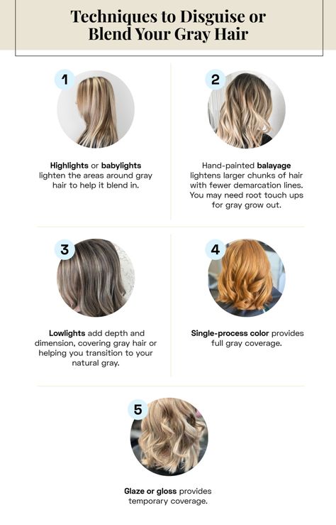 Hair Glaze To Cover Gray, How To Blend Grays With Brown Hair, Hair Color For Hiding Gray, Brunette Hair With Blonde Highlights To Hide Grey, Babylights To Blend Grey, Bayalage To Blend Gray Hair, Disguise Grey Hair Brunette, How To Cover Gray Hair With Highlights, Balayage To Blend Gray Hair Brunette