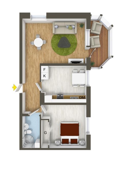 40 More 1 Bedroom Home Floor Plans.  A one bedroom apartment can be plenty of space if you know how to organize things. There are plenty of ways to layout a one bedroom, no matter what the size. 40 M2 Apartment Plan, Small Space Interior Design, 3d Floor Plan, Apartment Floor Plans, Gorgeous Houses, Bedroom Floor Plans, Apartment Layout, Casa Container, Apartment Plans