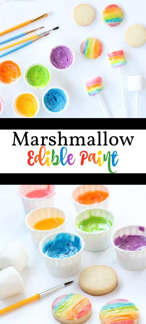 Decorated Marshmallows, Marshmallow Crafts, Marshmallow Cookies, Decorate Cookies, Paint Cookies, Edible Paint, Edible Crafts, Food Crafts, Edible Art