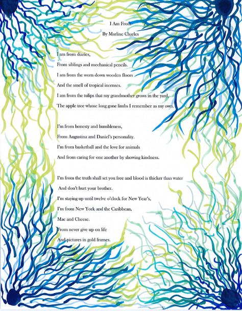 I am from poem - Marlene Charles -- new example to share with students Where I'm From Poem, I Like School Poem, I Am From Poem, Where I Am From Poem, Where Im From Poem, I Am Poem Examples, I Am From Poem Examples, Poem Examples, Where Im From Poem Examples