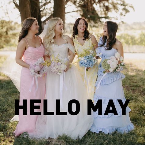 Beeeeeautiful feature @hellomaymagazine of Adair & Andrew’s stunning, summery, pastel-y wedding @dromanaestate 🪻🌼🌸🌷 Working alongside some of my fave peeps @marrymemegan @annetteanddani @thepetaledition @offthehook.au 🫶🏻 And check out the floral details on the dress and veil I mean 😍😍😍 @hollybutleratelier Dream team: @thenextstepco_ @dromana_estate_weddings @katia_makeupartist @rae.hairstylist @hollybutler_au @institchu @marrymemegan @annetteanddani @clothandconfettihire @peterkinpa... Hello May, Melbourne Wedding, Fairy Tale Wedding, Estate Wedding, Celebrity Couples, Veil, Wedding Modern, Wedding Styles, Pastel