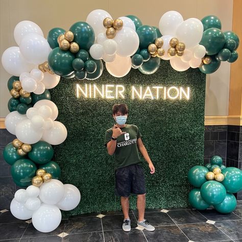 UNCC Greenery Wall 2 Graduation Photo Booth Ideas, High School Graduation Photos, Boxwood Hedge Wall, Grad 2023, Flower Wall Rental, Graduation Photo Props, Photo Booth Ideas, Graduation Photo Booth, Greenery Wall