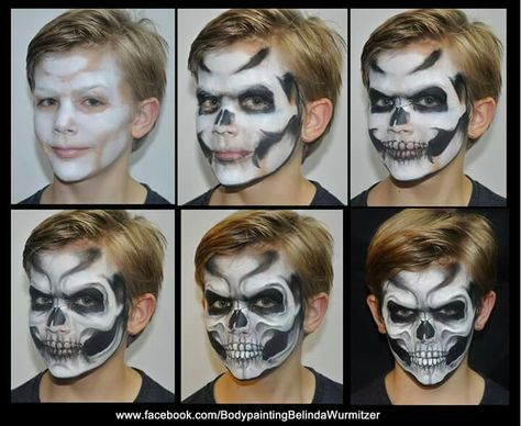 . Makeup Scary Halloween, Boys Halloween Facepaint, Grim Reaper Makeup, Vampire Makeup Ideas, Skeleton Face Paint, Makeup Ideas For Halloween, Makeup Scary, Vampire Makeup, Halloween Makeup Diy