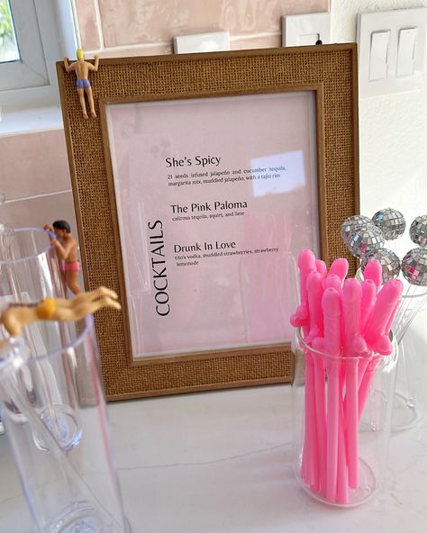 Disco and tequila bachelorette cocktail menu diy Bach Drink Ideas, Cocktail Theme Bachelorette Party, Bachelorette Cocktail Ideas, Tequila Themed Bachelorette Party, Tequila Sunset Bachelorette, Matrimony And Margs Bachelorette, Tequila Sunrise Bachelorette Decor, Disco And Tequila, Drunk In Love Bachelorette Party Theme