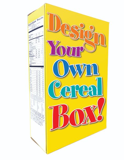 Cereal Box Bonanza! — Ariel Education Initiative Cereal Box Template Free Printable, Cereal Box Design Ideas, Cereal Box Packaging Design, Cool Cereal Box Design, Cereal Box Graphic Design, Cereal Box Design, Retro Cereal Boxes, New Cereal, Box Design Templates