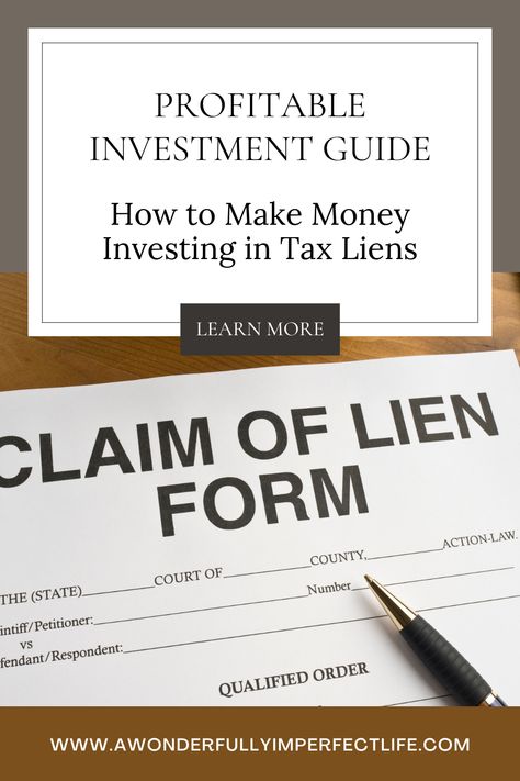 Delve into the profitable world of tax lien investments with our comprehensive beginner's guide! Learn the ins and outs of making money through tax liens step-by-step. Explore this detailed blog post offering valuable insights and expert advice to kickstart your journey in lucrative investment opportunities. Start building your financial portfolio today with our expert tips! #TaxLiens #InvestmentGuide #MoneyMakingTips #FinancialAdvice Financial Portfolio, Investment Opportunities, Dig Deeper, Work From Home Opportunities, Ins And Outs, Financial Advice, Pregnancy Tips, Financial Goals, Real Estate Investing