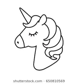 Fantasy Art Unicorn Images, Stock Photos & Vectors | Shutterstock Book Black And White, Head Outline, Unicorn Vector, Sticker Icon, Saint Coloring, Unicorn Images, Unicorn Tattoos, Unicorn Drawing, Black And White Stickers