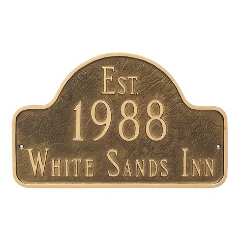 Montague Metal Products Historical 3-Line Wall Address Plaque | Wayfair Arch Wall, Chocolate Gold, House Number Plaque, Established Sign, New Homeowner Gift, Sand Casting, Address Plaque, Great Gifts For Mom, Metal Products