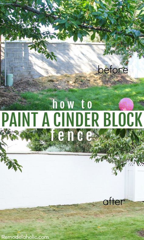 Cleaning Up Old Cinder Block Cinder Block Fence, Paint Concrete Patio, Diy Backyard Fence, Concrete Block Walls, Cinder Block Garden, Cinder Block Walls, Concrete Patios, Cinder Blocks, Concrete Fence