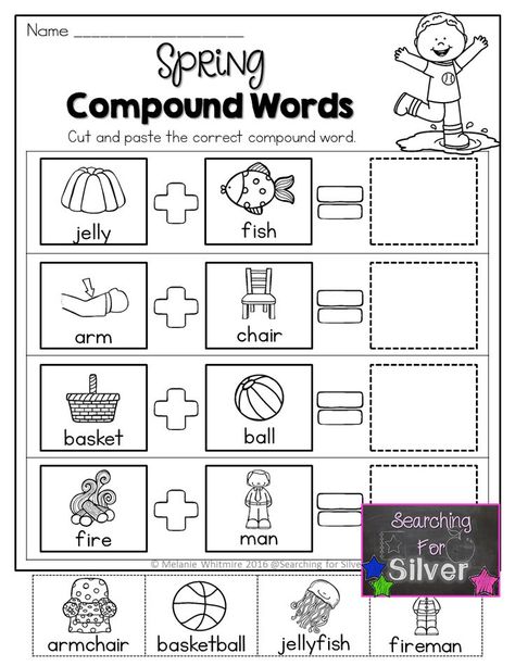 Compound Words and other fun and effective Spring printables! Compound Words Worksheets, Compound Words Activities, Words Worksheet, First Grade Phonics, Spring Math, First Grade Worksheets, Sight Word Worksheets, 2nd Grade Worksheets, Compound Words