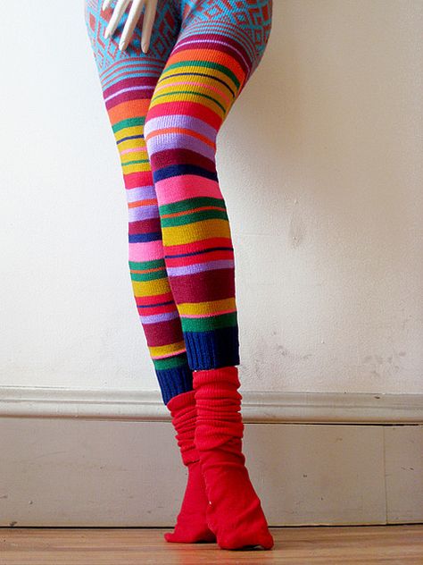 Stripe Club by ALL Knitwear Cool Tights, Grandma Fashion, Stocking Tights, Thigh High Socks, Best Leggings, Striped Leggings, Mode Inspo, Fashion Socks, Fashion Aesthetic