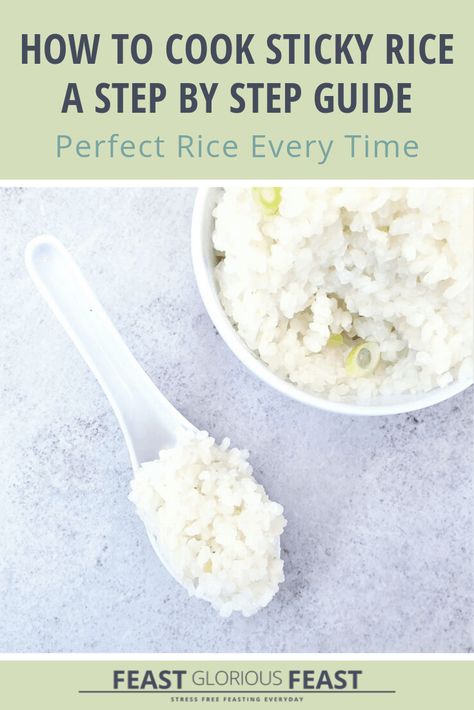 Sticky Rice With Minute Rice, Diy Sticky Rice, Sticky Rice Recipe Stove Top, How To Make Sticky Rice In Rice Cooker, Sticky Rice On Stove Top, How To Cook Sticky Rice, Sticky Rice Stove Top, Japanese Sticky Rice, Chinese Sticky Rice