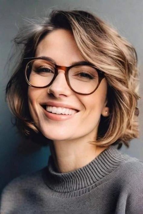 Don't let glasses hold you back from rocking a fabulous hairstyle. Discover 25 timeless options that will flatter your face shape and highlight your best features. Unlock additional inspiration by clicking the title. Long Pixie Haircut With Glasses, Textured Chin Bob, Womens Business Hairstyles, Hairstyles Glasses Women, Best Haircut For Glasses, Bob Hair With Glasses, Growing Out Hair Styles, Short Haircuts For Women With Glasses, Womens Glasses 2024