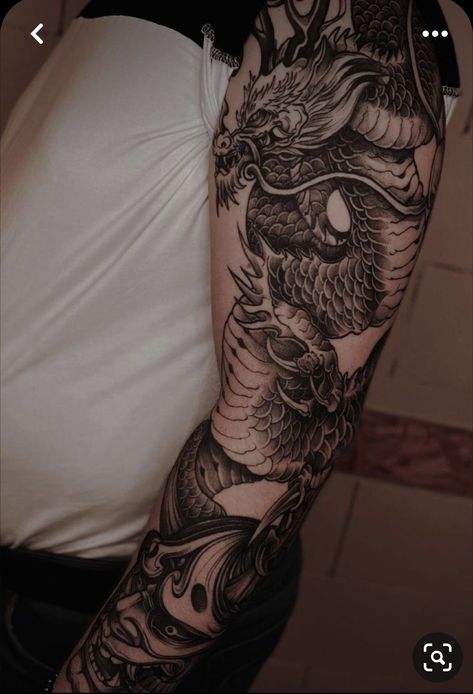 Dragon Sleeve Tattoos Men, Itachi Tattoos, Shenron Tattoo, Jormungandr Tattoo, Dragon Tattoo Shoulder, Japanese Tiger Tattoo, Japanese Tattoos For Men, Abstract Tattoo Ideas, Dragon Tattoos For Men